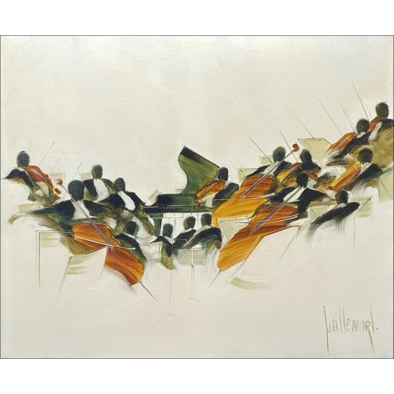 Les musiciens, Moderato de Dominique GUILLEMARD Huile sur Toile