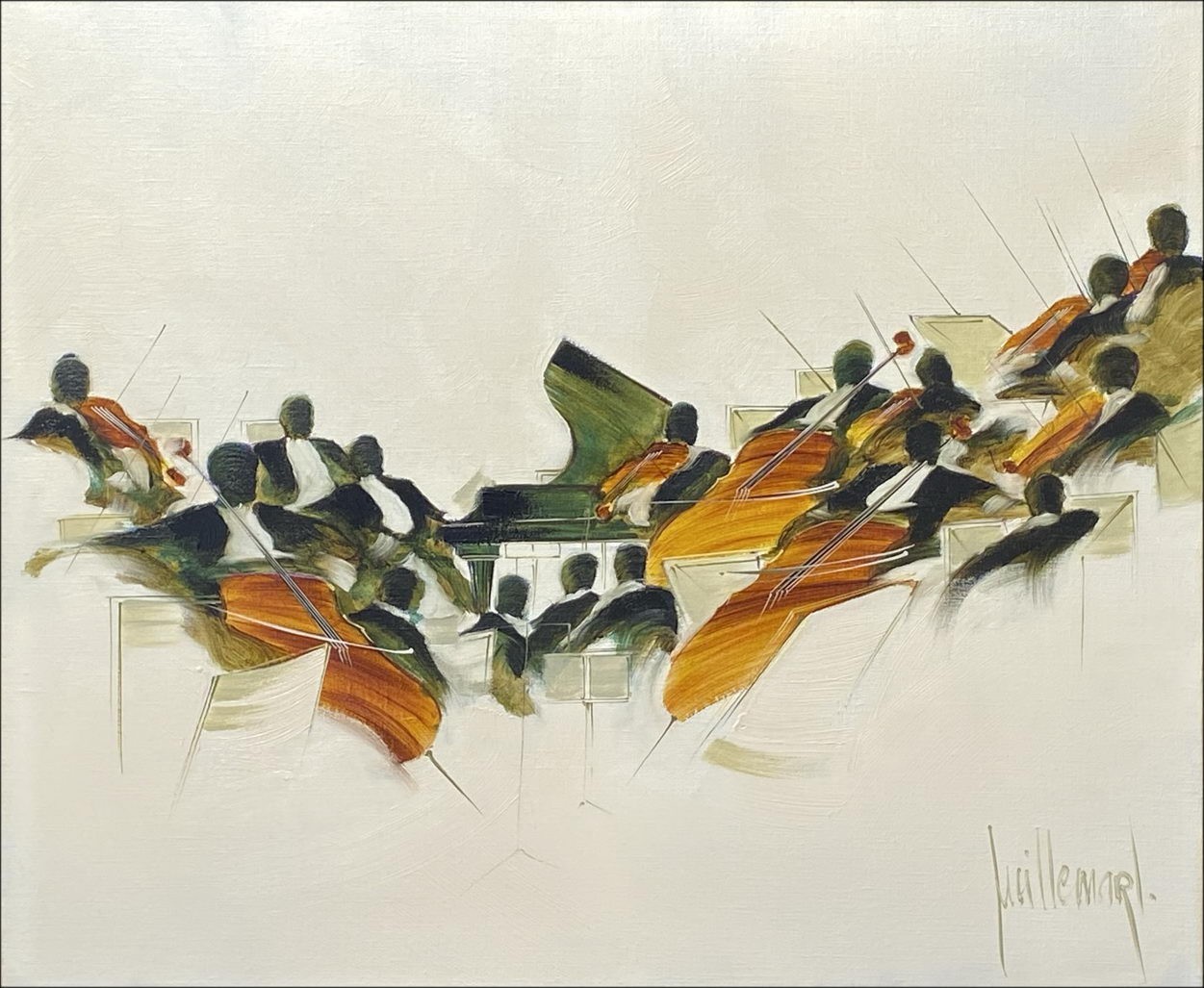 Muzikanten, Moderato de Dominique Guillmard Oil op Canvas