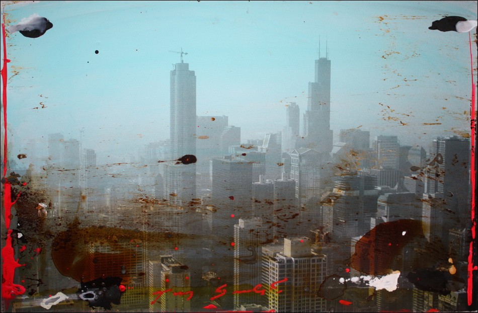 Koop Schilderij en fotografie van Tony SOfra_LatnÉ Blauw licht