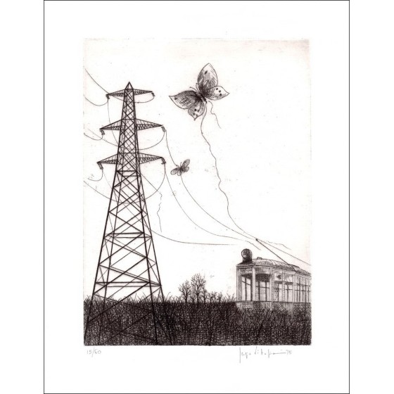 The Butterfly - Original lithograph numbered and signed in pencil by the artist - Budget range, low price, decoration, artwork