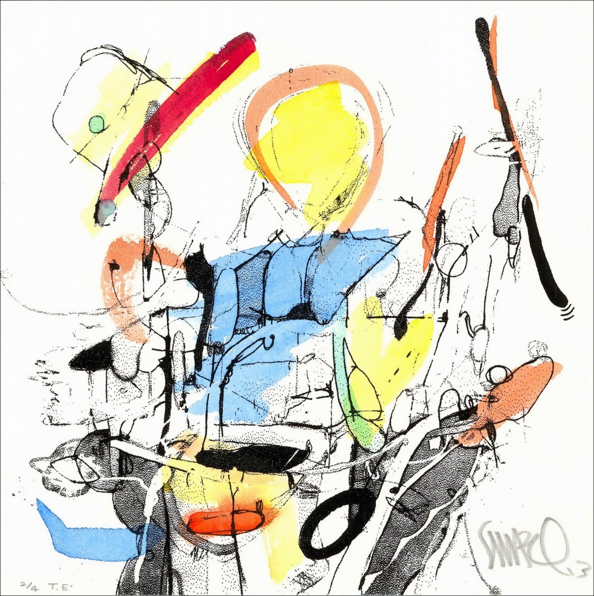 Smael Kaufen Sie HPM, Aquarell und Siebdruck - Zusammensetzung 2