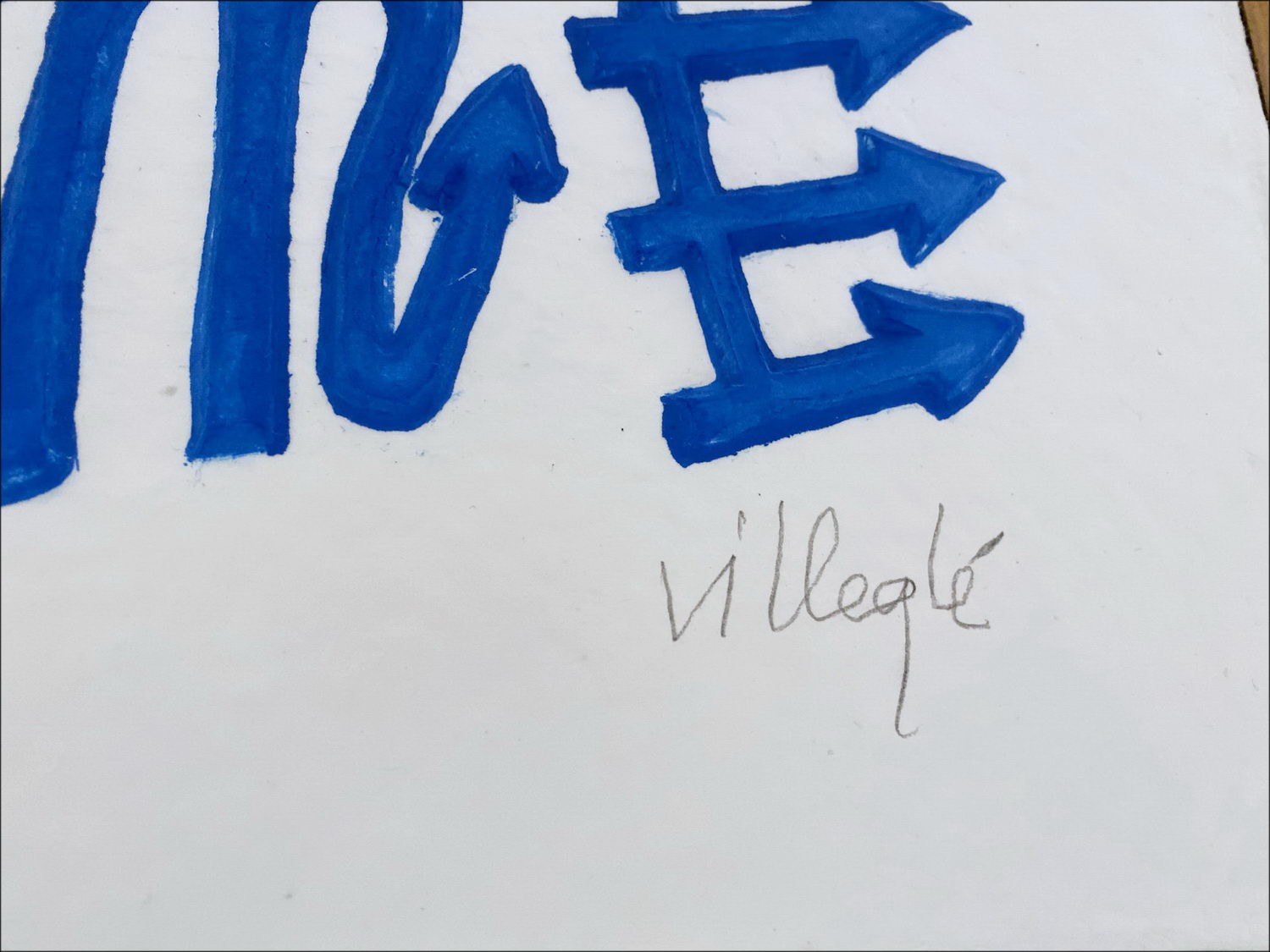 Jacques VILLEGLÉ - Aquagravure originale "Tout Prend Forme (bleue)" 64x55cm - 2020