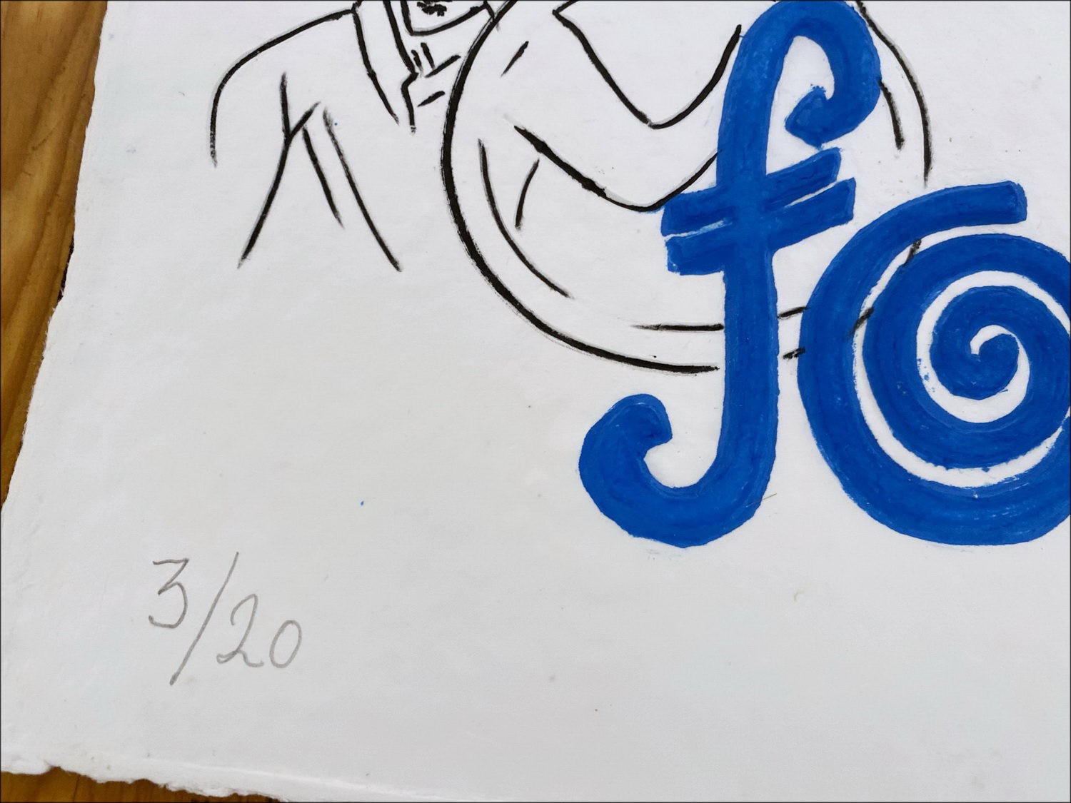 Jacques Villeglé - Original Aquagravure "Tutto prende forma (blu)" 64x55cm - 2020