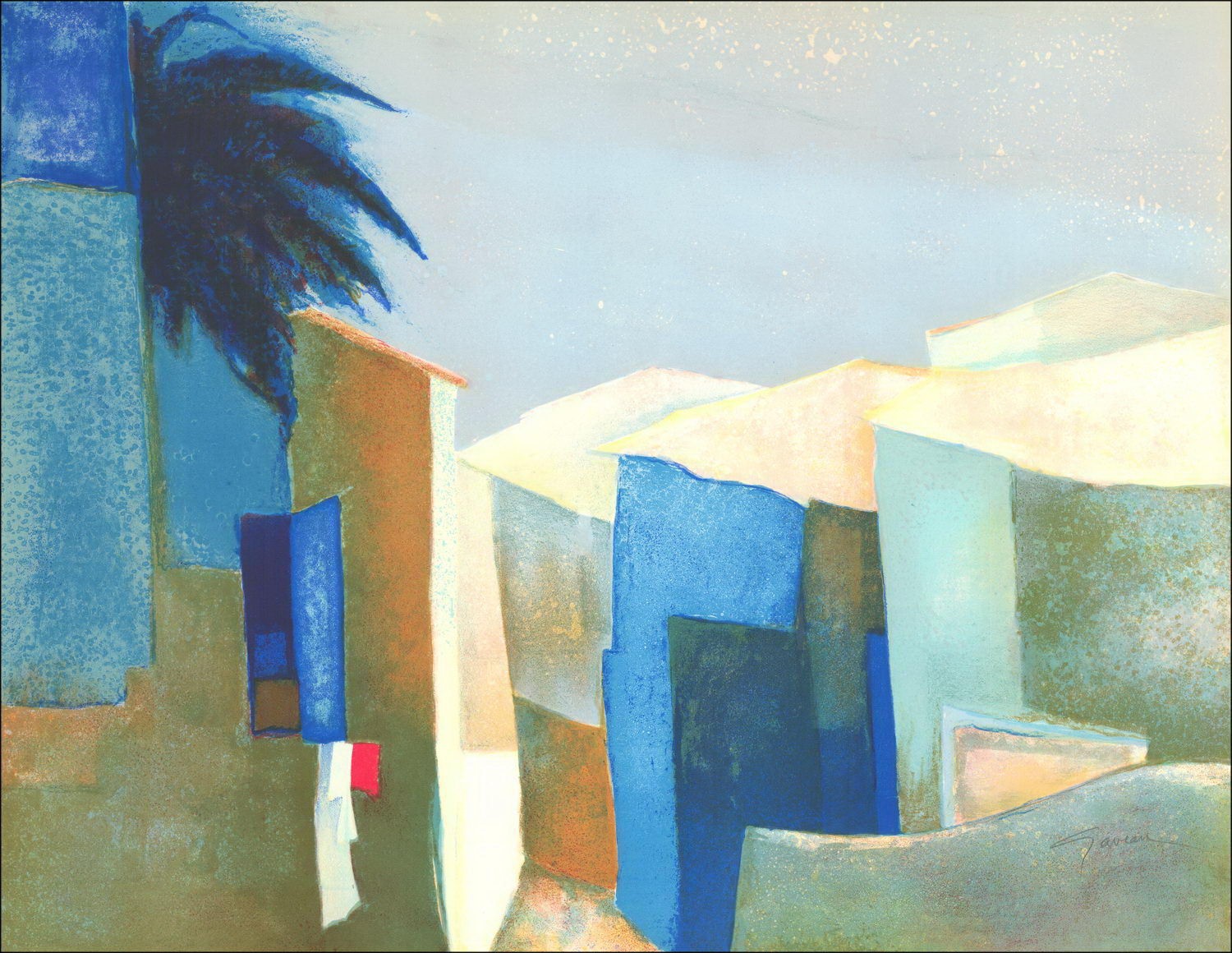 Acquista il litografia originale Paesaggio mediterraneo di Claude Gaveau