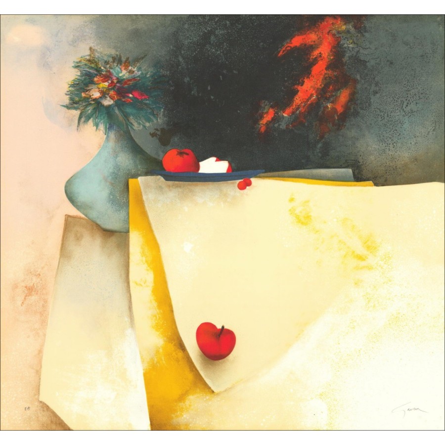 Buy Claude GAVEAU Original Lithograph Still life with apples