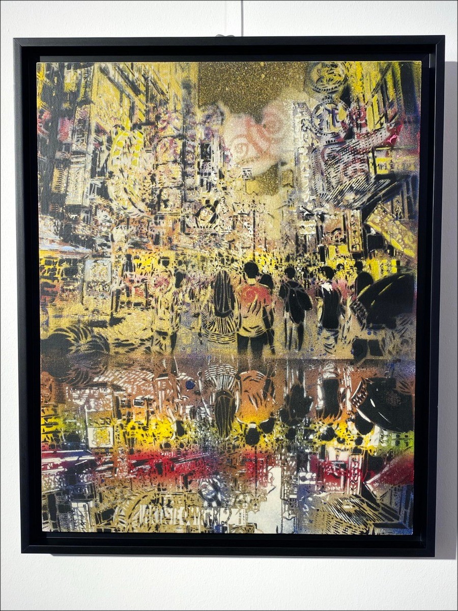 ARTISTE OUVRIER - Original painting on canvas "Osaka" 50x40cm - 2021