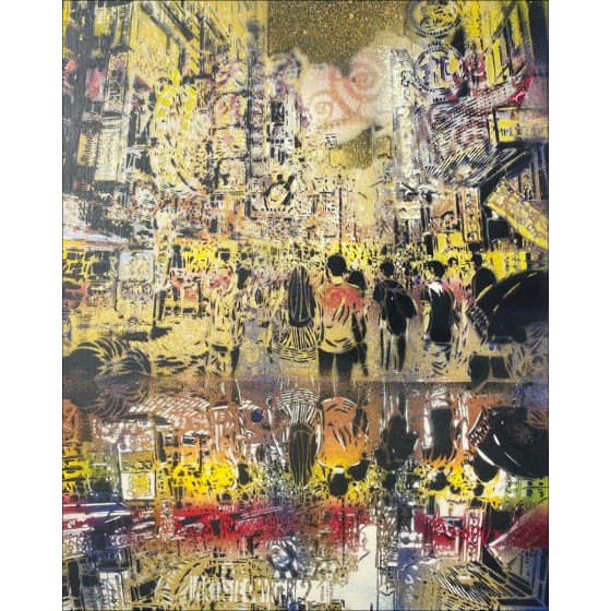 ARTISTE OUVRIER - Originele schilderij op canvas "Osaka" 50x40cm - 2021