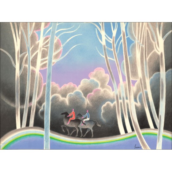 Albert ZAVARO - Original Lithograph "On a Stroll"