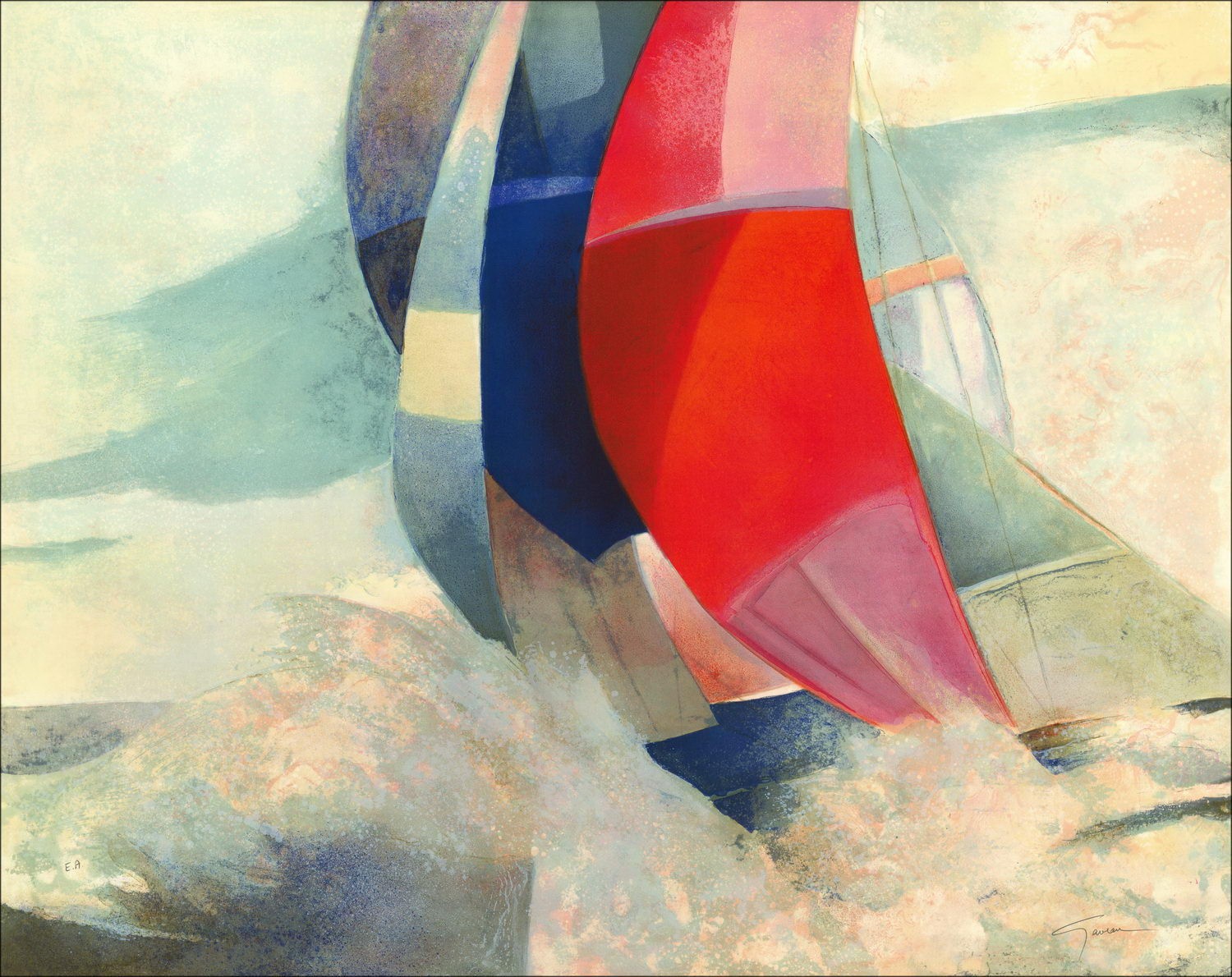 Acquista la barca a vela Claude Gaveau in litografia originale del mare alto