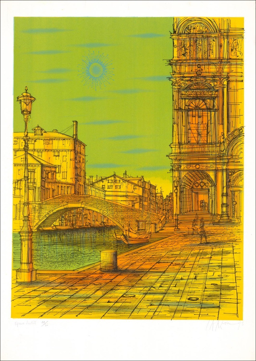 Buy Jean CARZOU Original Lithograph Venice 76x54cm 1972