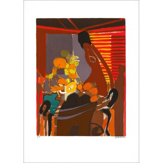Alfred Afossez - Litografía original "Nunchalance" 76x54cm - 1972 - Prueba de artista firmada en lápiz