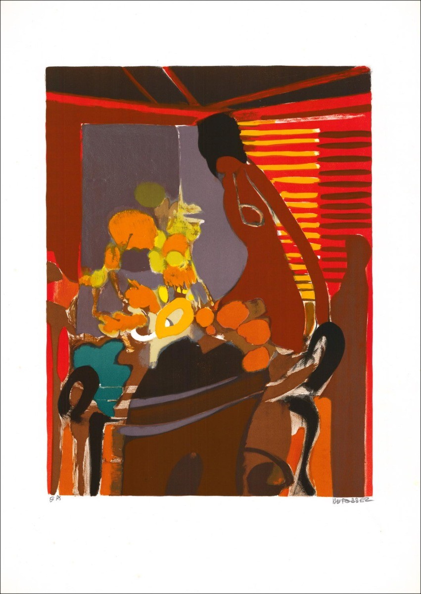 Alfred DEFOSSEZ - Lithographie originale "Nonchalance" 76x54cm - 1972 - Epreuve d'artiste signée au crayon