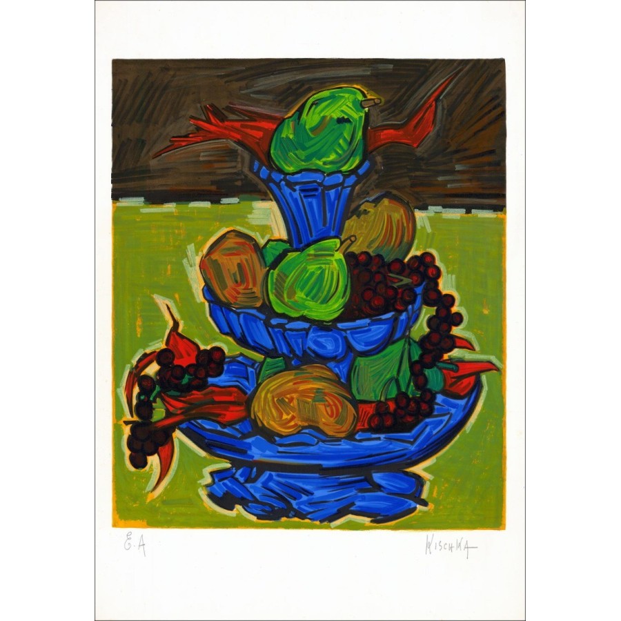 Isis Kischka - Original-Lithographie "Herbstfälle" 76x54cm - 1972 - in Bleistift signiert
