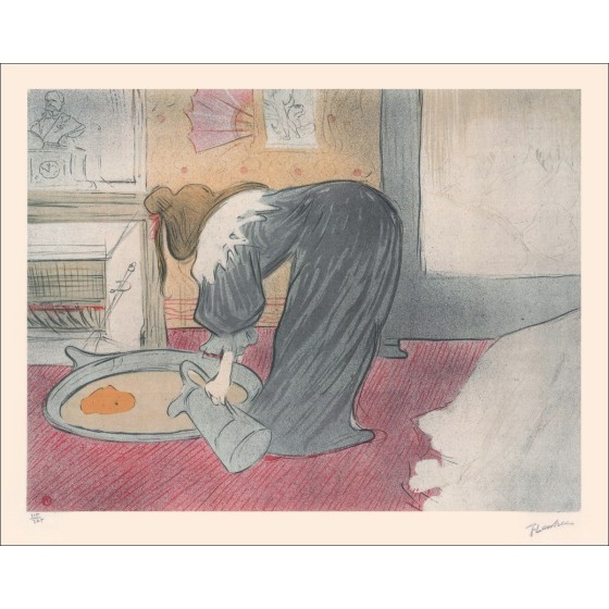 TOULOUSE-LAUTREC Henri van - Lith ographie "Elles: Vrouw in de Tub"
