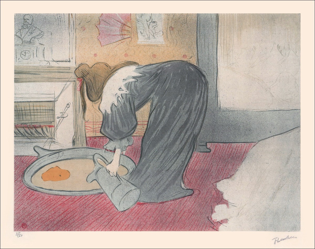TOULOUSE-LAUTREC Henri de - Litografia "Elles: Donna nella vasca da bagno"