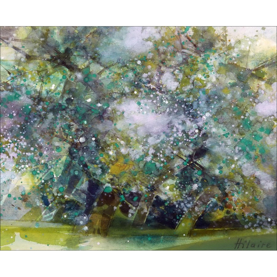 Aquarelle originale, Le verger de Camille HILAIRE