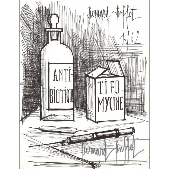Bernard Buffet - Antibiotici Tifomicina, 1963 | Stampa firmata