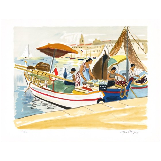Kaufen Sie Yves Bayer Original Lithographie Port de Marseille Verkauf in die Auktion