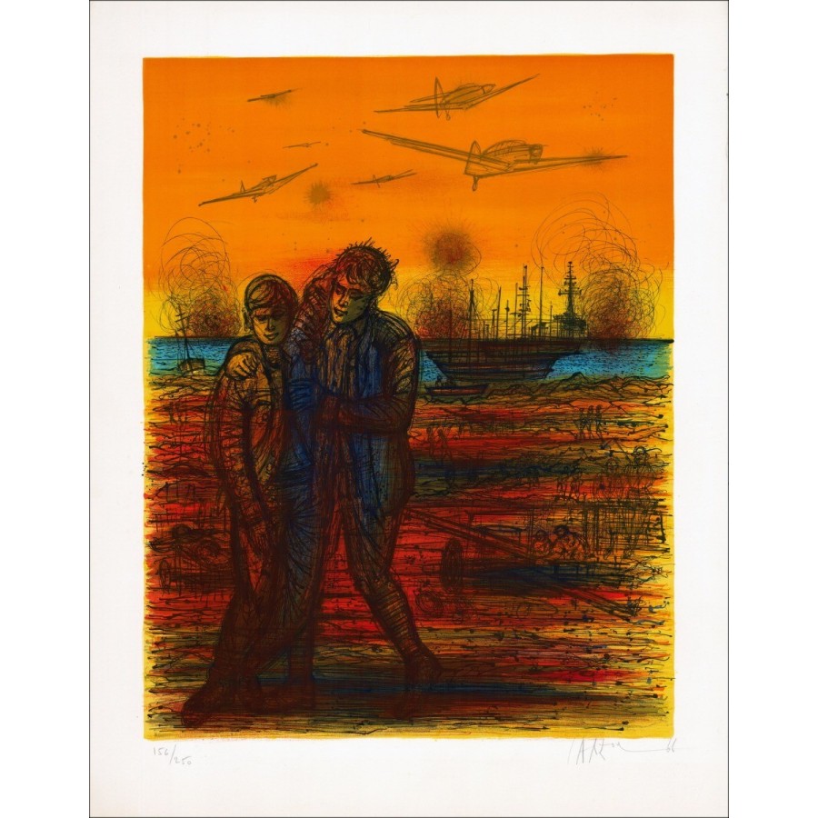 Compra l'atterraggio del litografia originale di Jean Carzou 1966