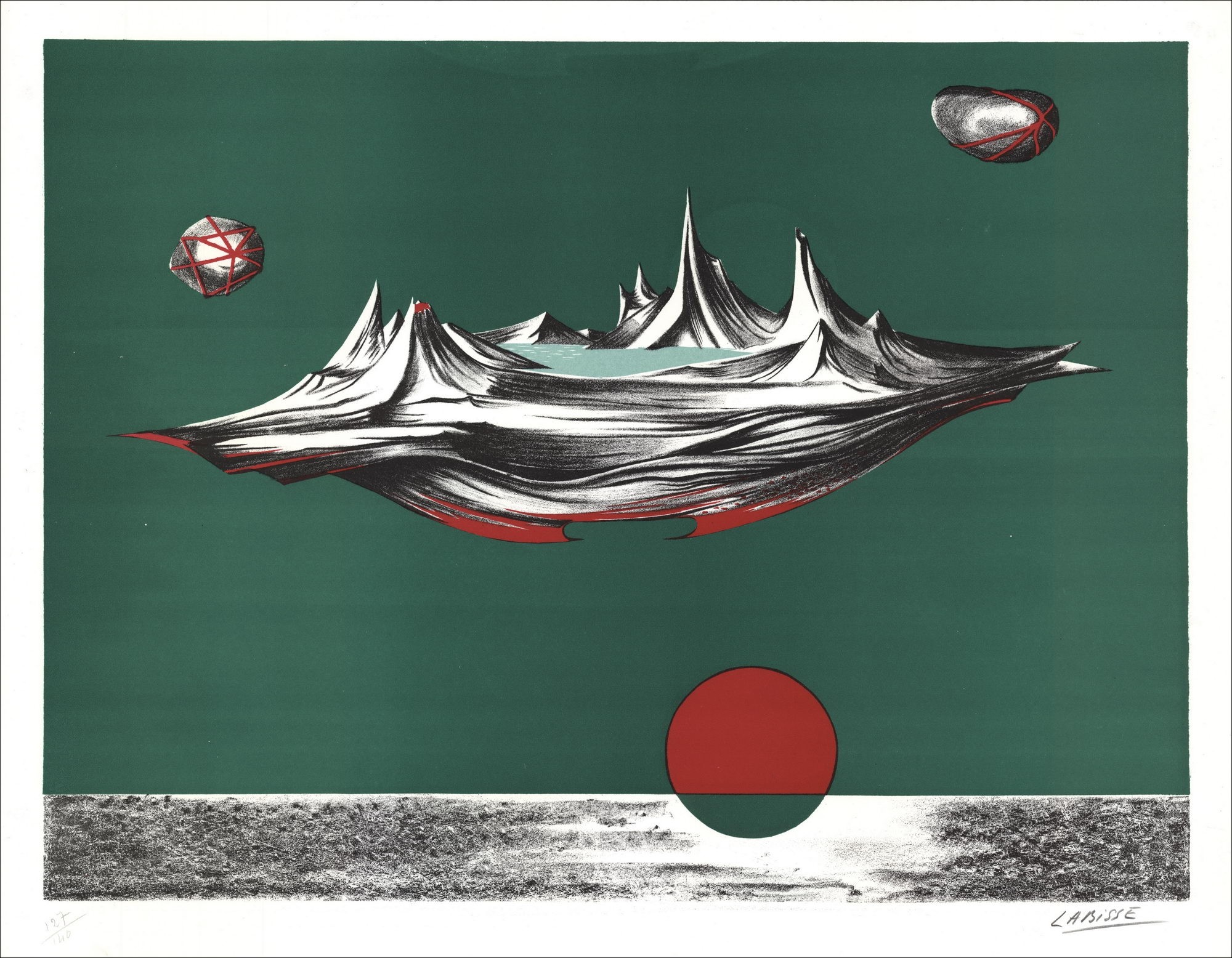 Koop surrealistische compositie Lithographie Originele van Félixfra_LatnISSE