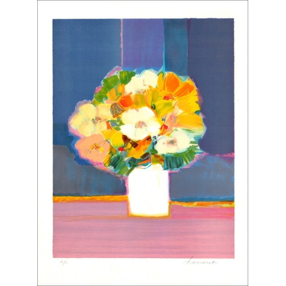 Acquista bouquet di fiori in una litografia per vaso di claude hemert