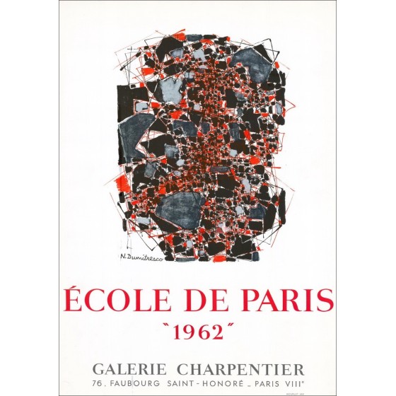 Natalia DumitResco - Lithohof "Exhibition Gallery Charpenter, Parijs" 73x52cm - 1962