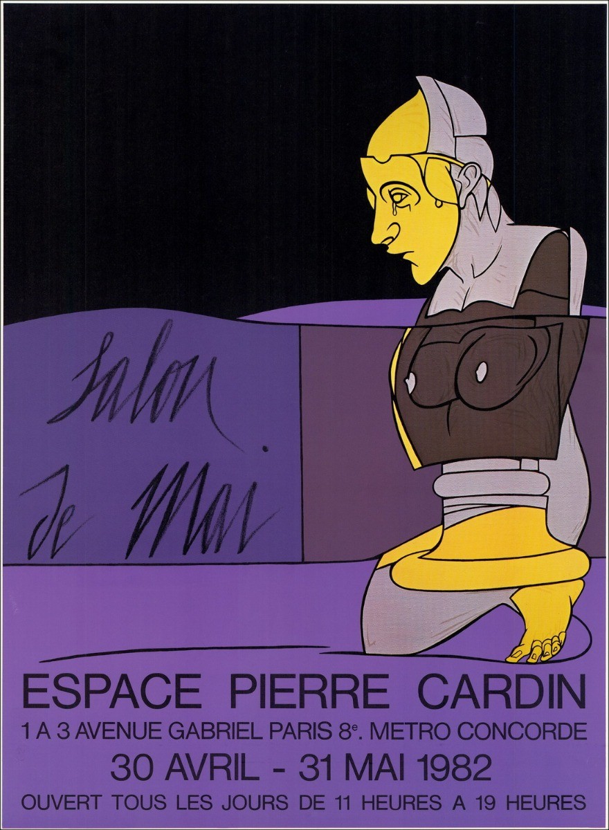 Valerio ADAMI - Screenprint "Exposition Espace Pierre Cardin" 59x44cm - 1982