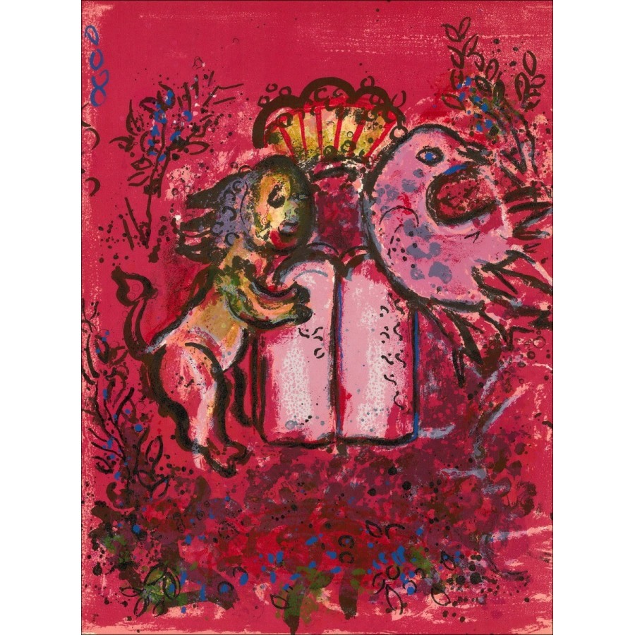 Marc CHAGALL - Lithographie originale "Tables de la Loi" 32x24cm - 1962