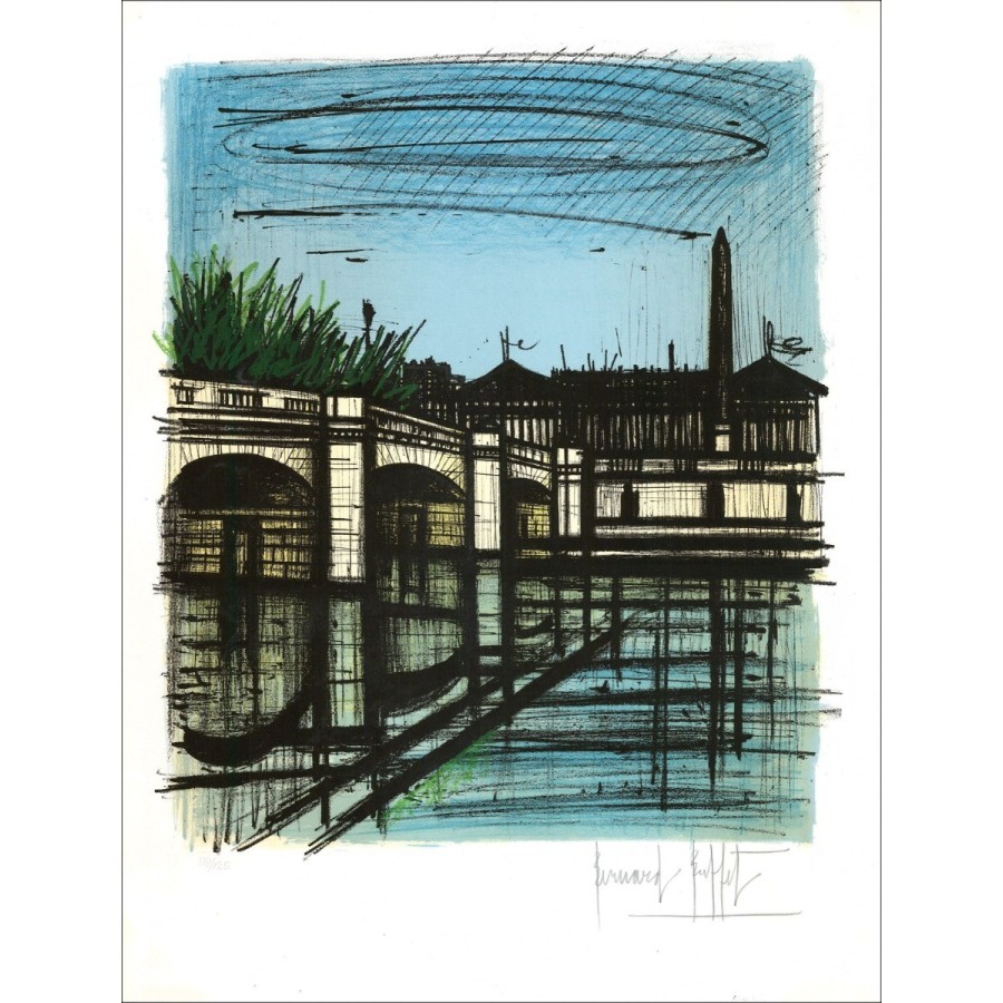 Buy Bernard BUFFET Paris, The Bridge of the Concorde Lithograph 1968 