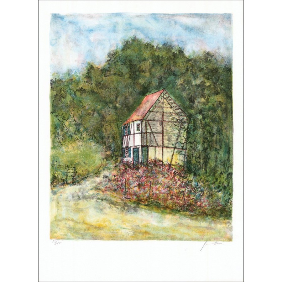 Bernard GANTNER Maison à la campagne Achat Lithographie originale