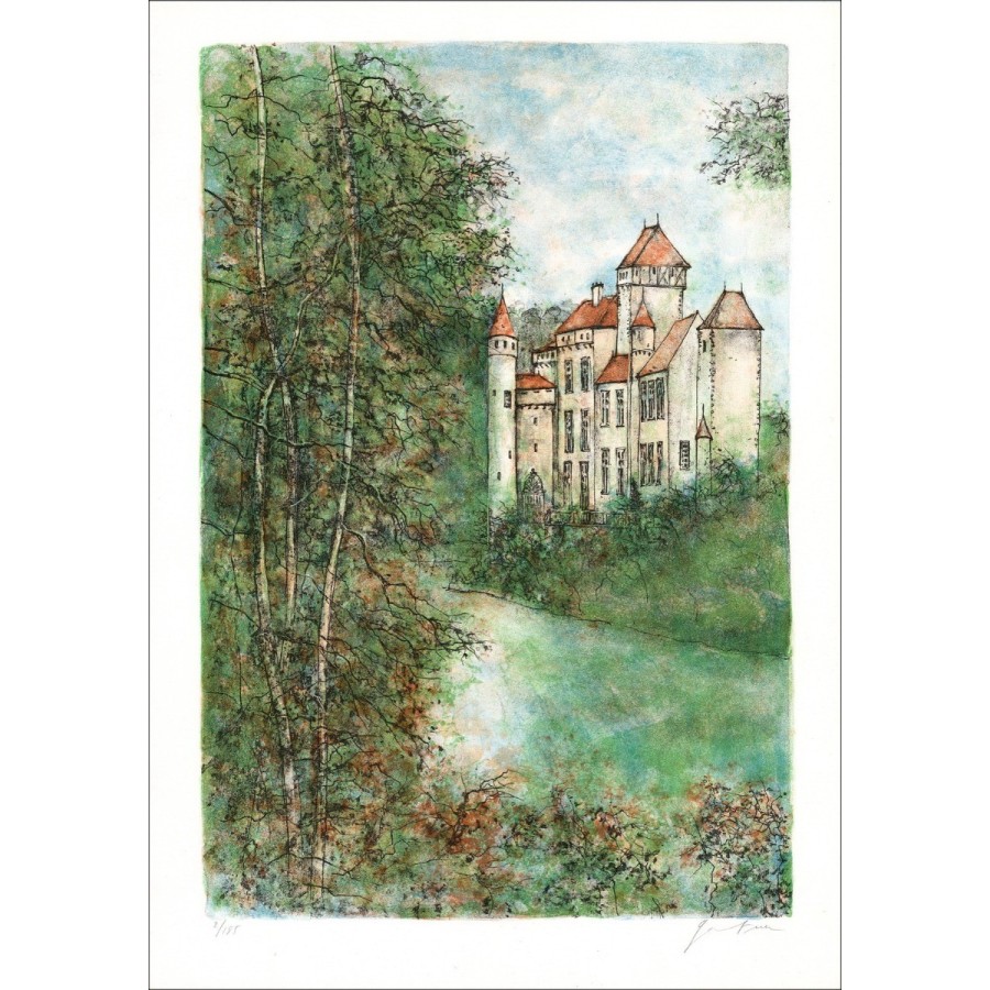 Acquista Castello intelligente Un litografia originale di Bernard Gantner 