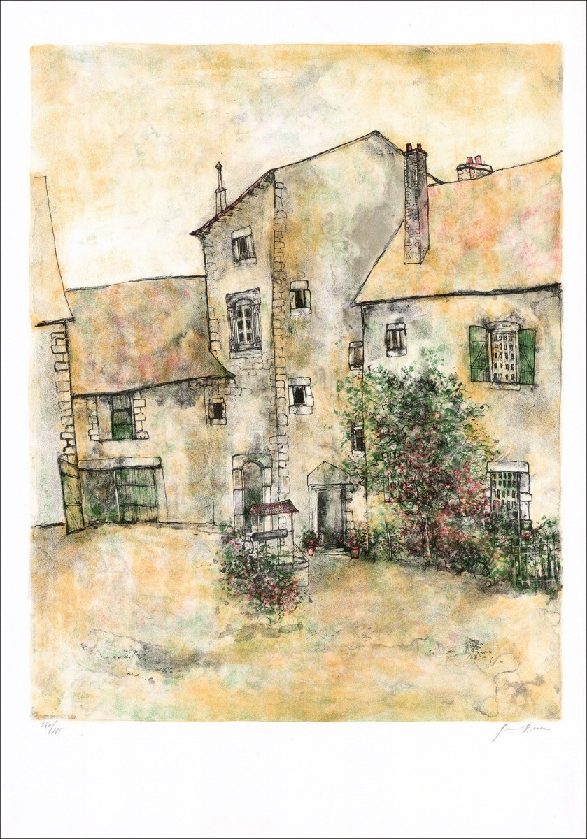 Acheter Cour intérieur une Lithographie originale de Bernard GANTNER