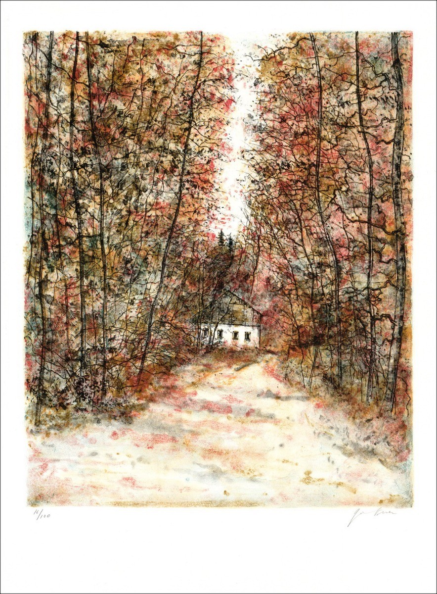 Acquista autunno in Savoie Bernard Gantner Litografia originale