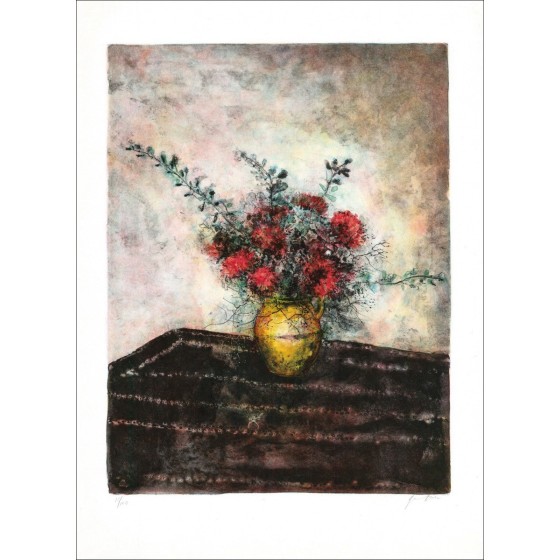 Acquista bouquet di fiori Un litografia originale di Bernard Gantner