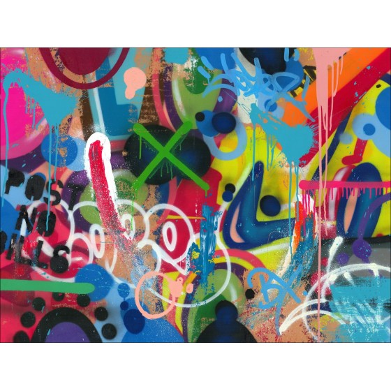 COPE2 - Pintura acrílica sobre lienzo "Publicar ninguna factura" 80x100cm