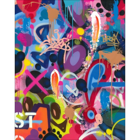 Original Malerei kaufen COPE2 - Acryl auf Leinwand "Beitrag keine Rechnungen" 100x75cm