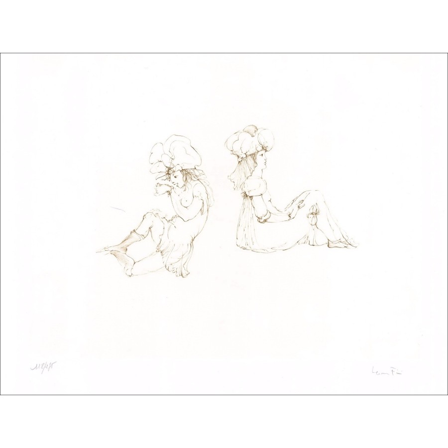 Buy The two friends an original Lithograph by Leonor FINI 1970