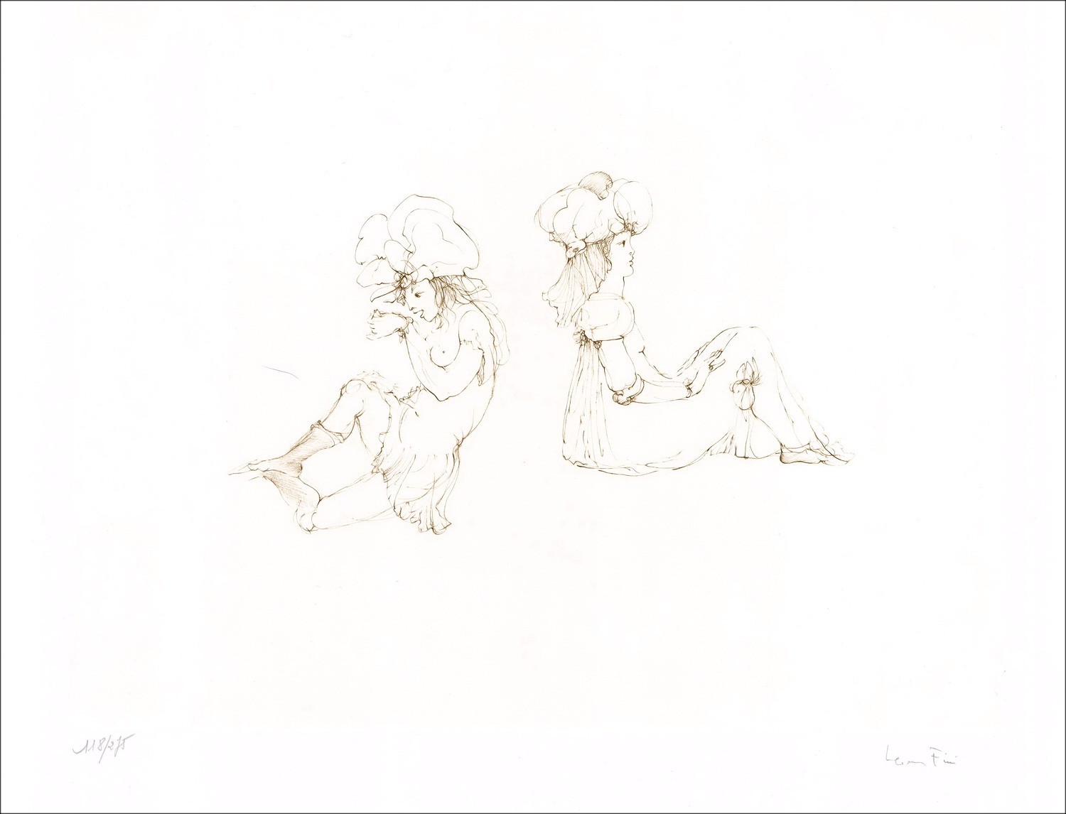 Kaufen Sie beide Freunde eine Original-Lithographie von Leonor 1970