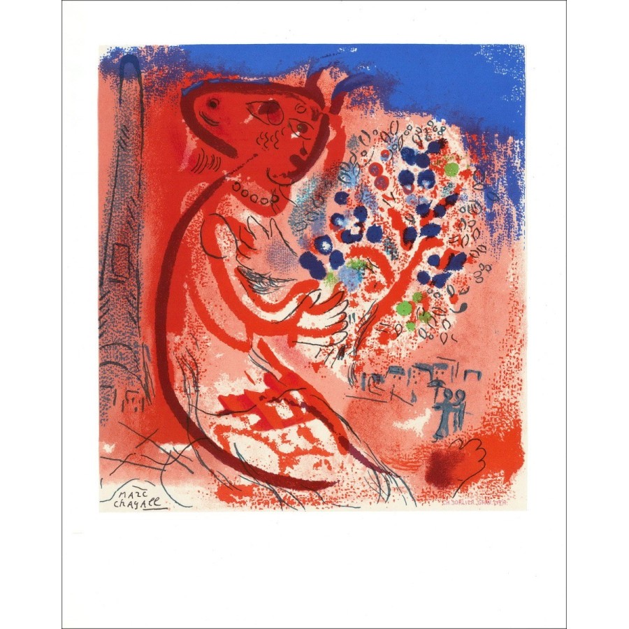 Marc Chagall - Litografía "Composición" 30x24cm - 1965