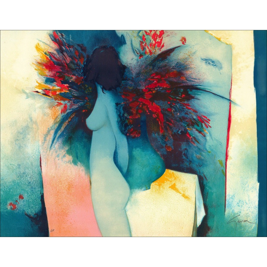 Acquista Claude Gaveau La litografia originale della donna in bouquet