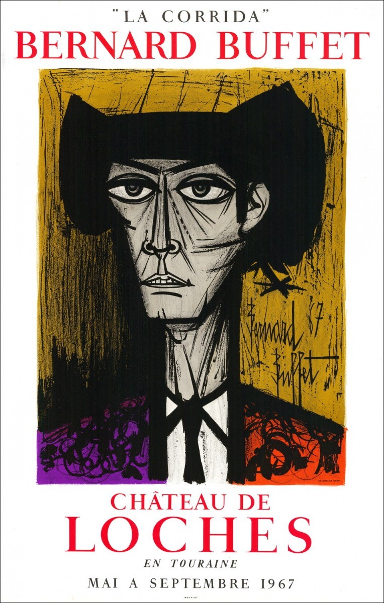 Comprar Bernard Buffet Litografía Corida, Chateau de Loches de 1967