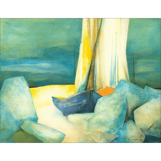 Acquista la litografia originale Claude Gaveau Fall Failed Boat