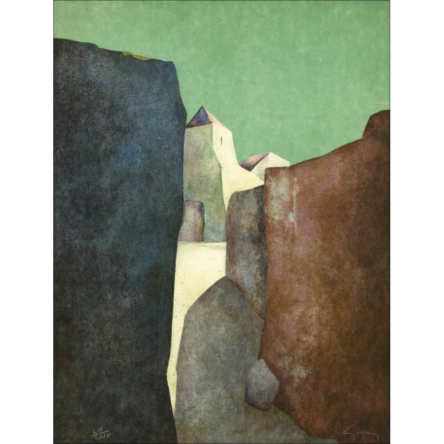 Acquista Mediterranean Landscape Litografia originale di Claude Gaveau 