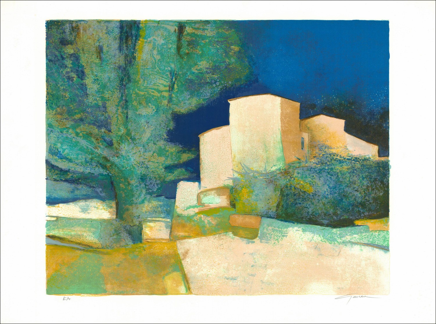 Acquista Casa in Provenza Litografia originale Claude Gaveau