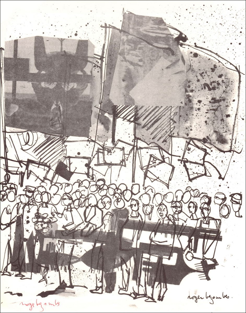 BEZOMBES Roger - litho "de staking" 27x21cm - 1963