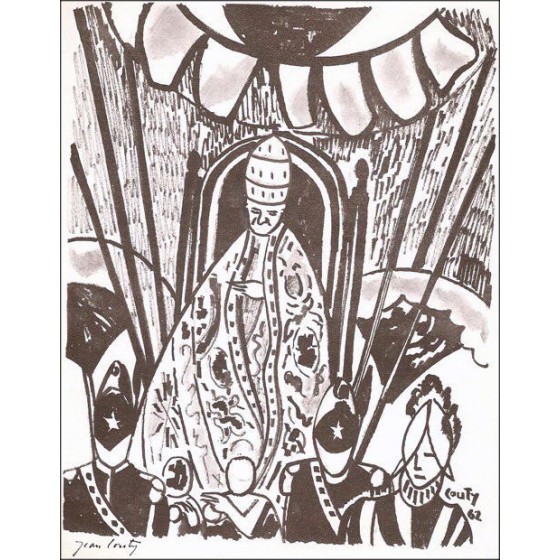 COUTY Jean - Lithographie "Der Papst" 27x21cm - 1963