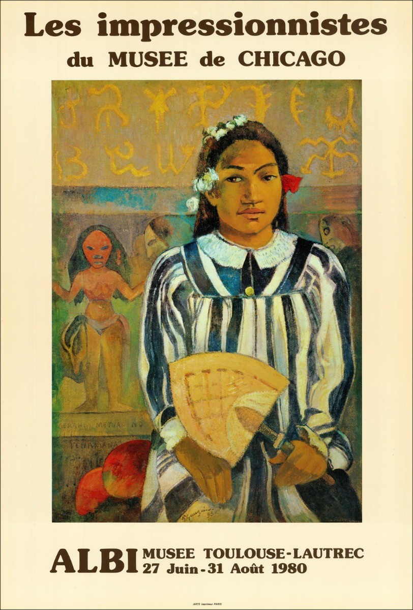 Paul Gauguin - Poster "Museo della mostra Tolosa Lautrec, Albi" 69x47cm - 1980