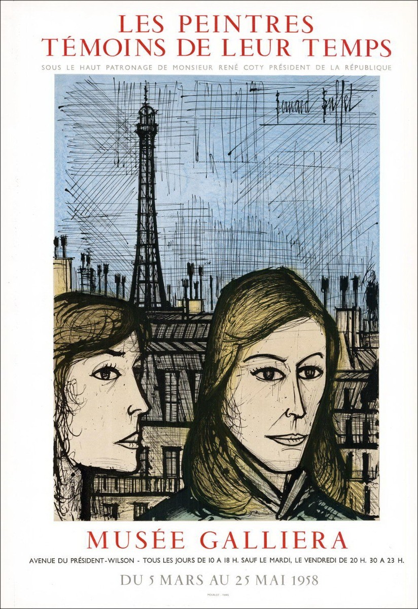 Buy Bernard BUFFET Lithograph Galliera Museum, Paris 1958