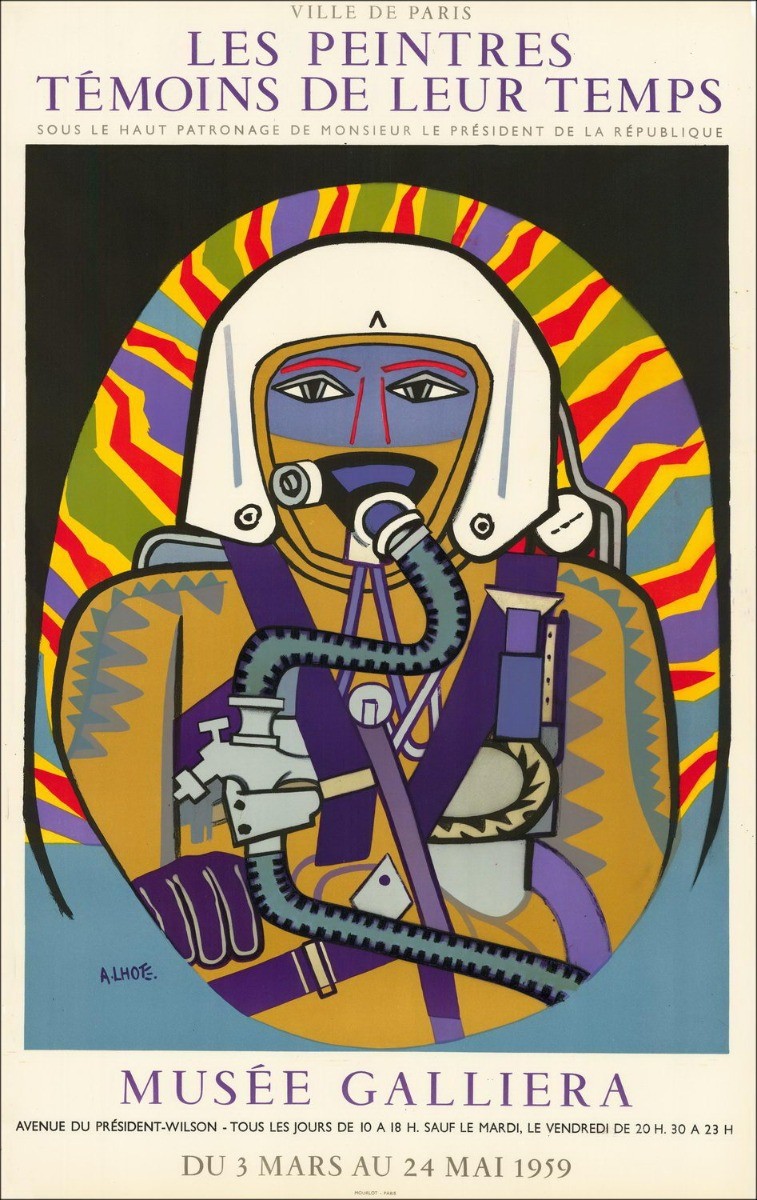 André LHOTE - Lithographie "Exposition Musée Galliera, Paris" 75x47cm - 1959