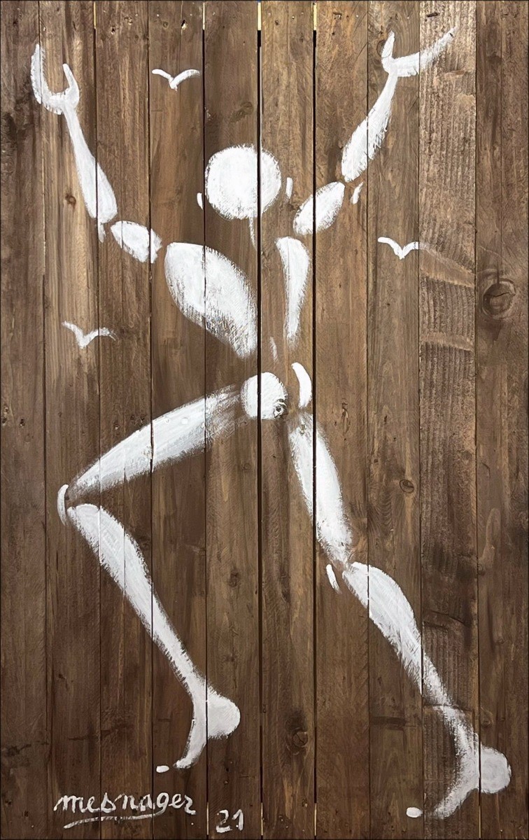 "Homme en blanc" by Jérôme Mesnager 2021 - Original Acrylic Painting